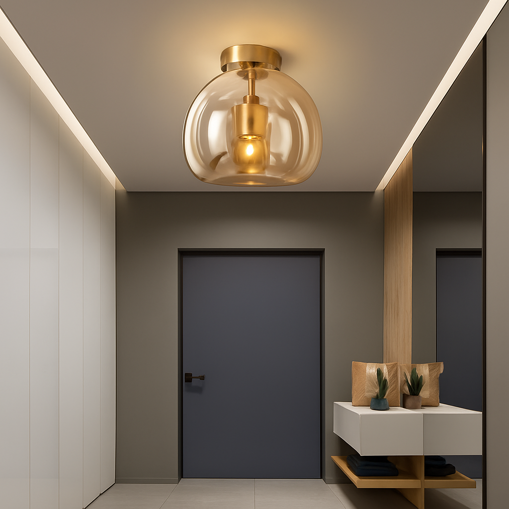 Plafonnier LED en verre minimaliste moderne Félix Finesse - Le Charme du Verre dans le Décor