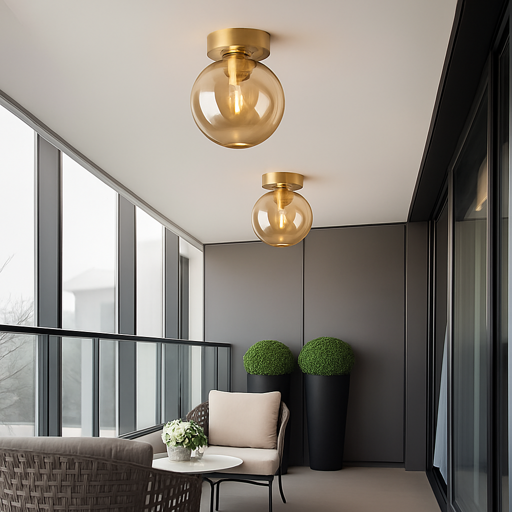 Plafonnier LED en verre minimaliste moderne Félix Finesse - Le Charme du Verre dans le Décor