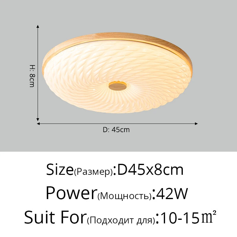 Plafonnier — LED encastré en bois créatif nordique loft éclairage