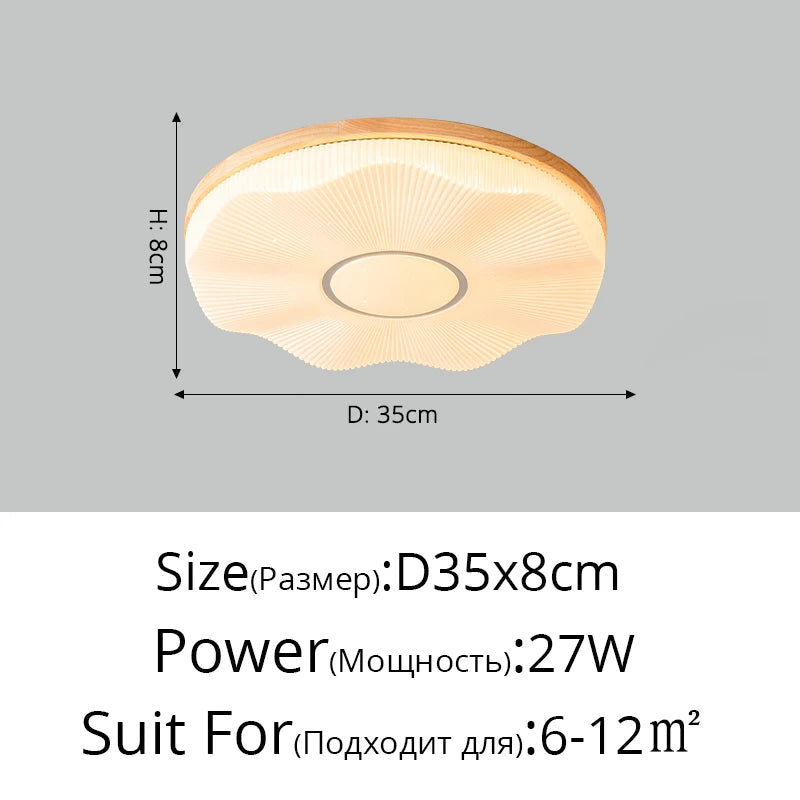 Plafonnier — LED encastré en bois créatif nordique loft éclairage