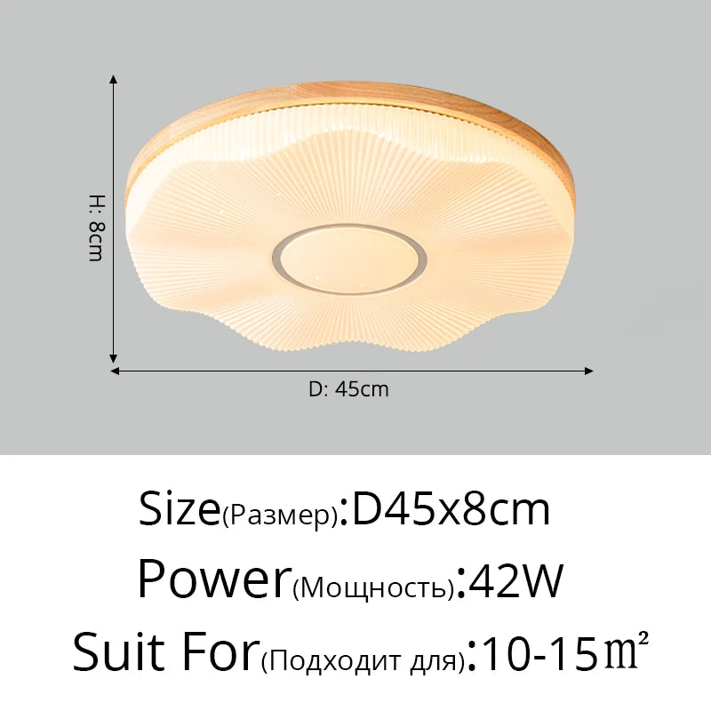 Plafonnier — LED encastré en bois créatif nordique loft éclairage