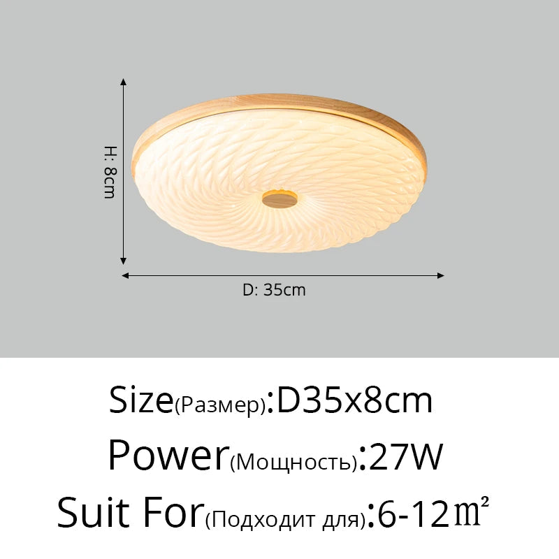 Plafonnier — LED encastré en bois créatif nordique loft éclairage