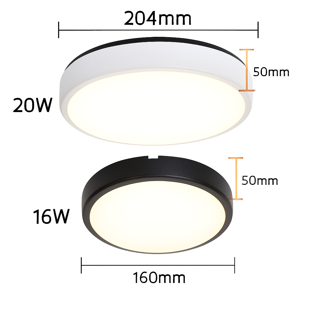 Plafonnier — LED extérieur moderne étanche rond montage en surface