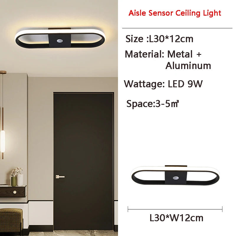 Plafonnier led à induction avec capteur de mouvement pour intérieur Paul Étude en Aluminium - Lignes Dessinées & Décor Raffiné