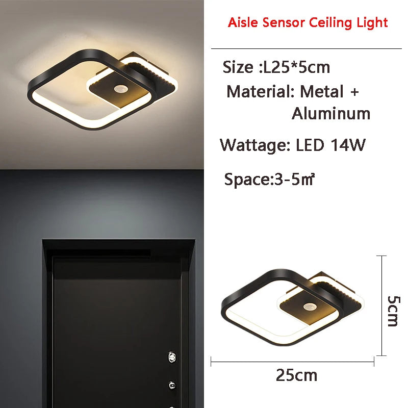 Plafonnier led à induction avec capteur de mouvement pour intérieur Paul Étude en Aluminium - Lignes Dessinées & Décor Raffiné