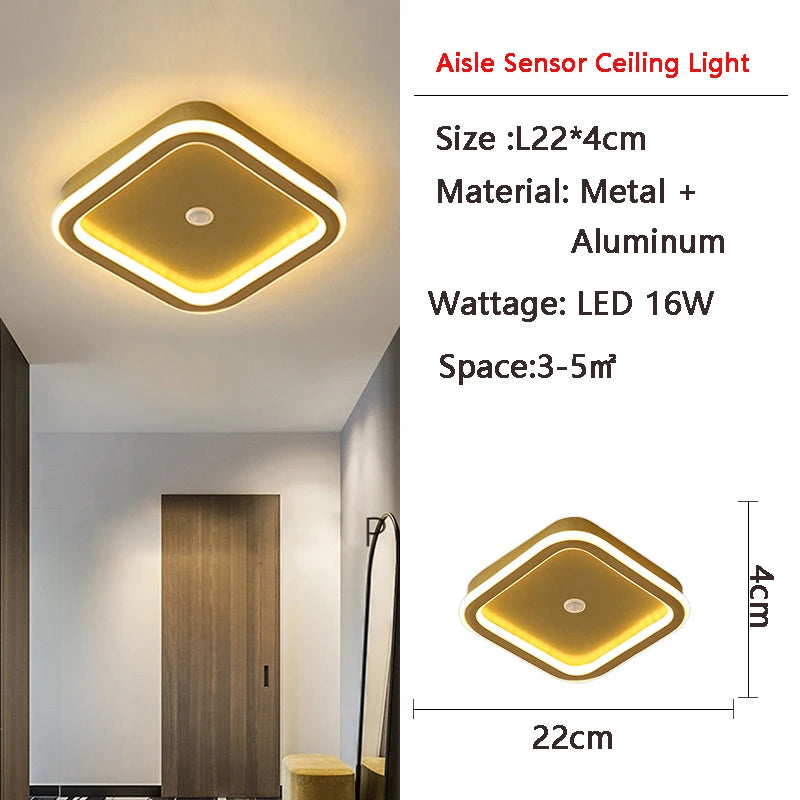 Plafonnier led à induction avec capteur de mouvement pour intérieur Paul Étude en Aluminium - Lignes Dessinées & Décor Raffiné