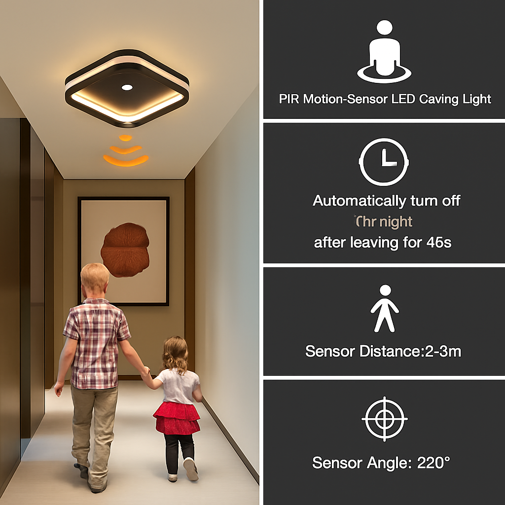 Plafonnier led intelligent avec capteur de mouvement pir Théotime Aubade en Aluminium - Caractère & Élégance dans le Décor