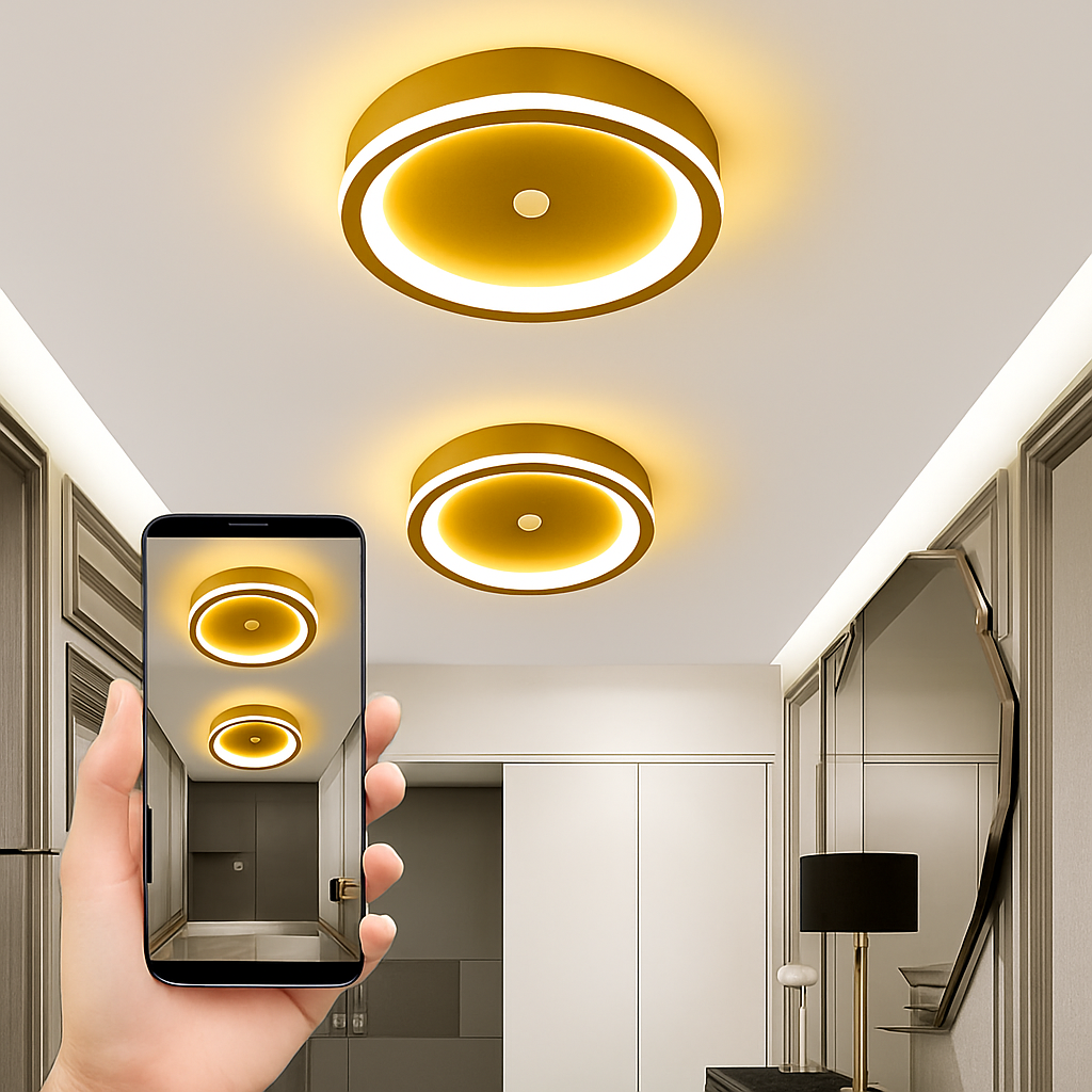 Plafonnier led intelligent avec capteur de mouvement pir Théotime Aubade en Aluminium - Caractère & Élégance dans le Décor