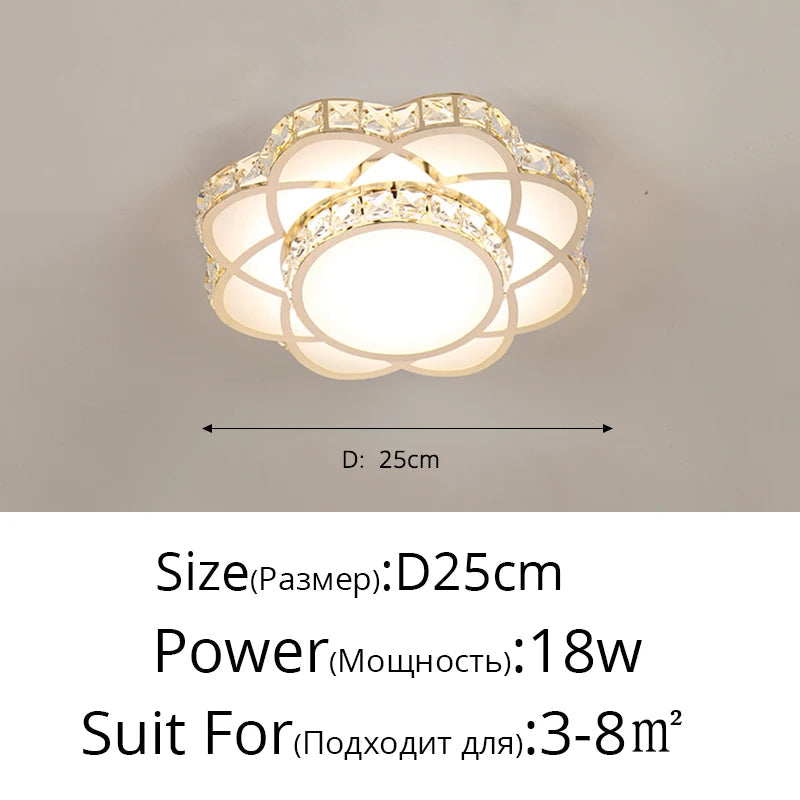 Plafonnier — LED intelligent avec motif de fleur en cristal moderne