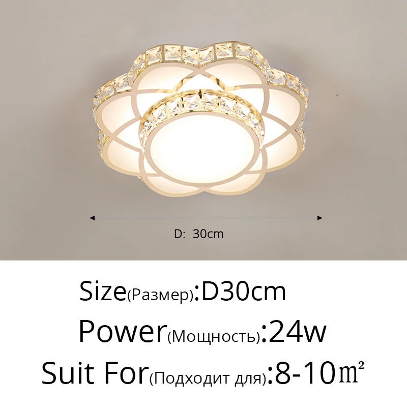 Plafonnier — LED intelligent avec motif de fleur en cristal moderne
