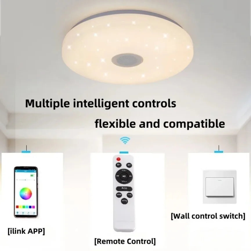 Plafonnier led intelligent avec musique et télécommande Ernest Interlude en Acrylique - Un Accent Raffiné au Quotidien