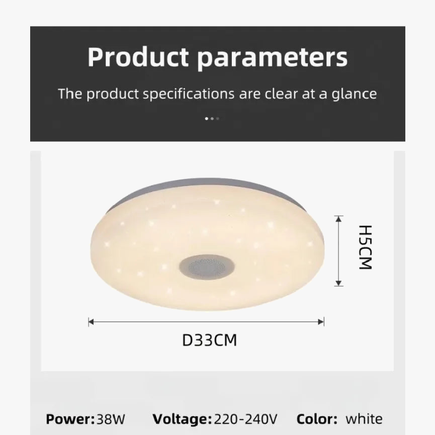 Plafonnier led intelligent avec musique et télécommande Ernest Interlude en Acrylique - Un Accent Raffiné au Quotidien
