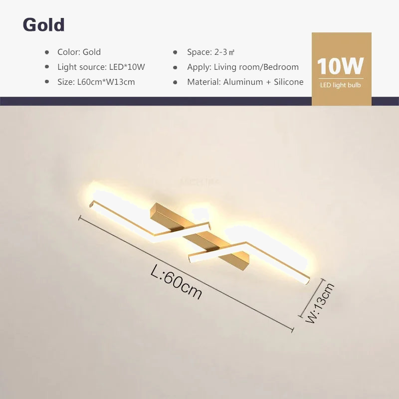 Plafonnier led ligne moderne pour salon étude éclairage Marin Onde - Esprit Contemporain & Décor Élégant