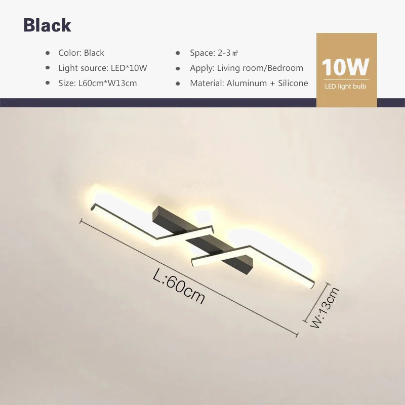 Plafonnier led ligne moderne pour salon étude éclairage Marin Onde - Esprit Contemporain & Décor Élégant