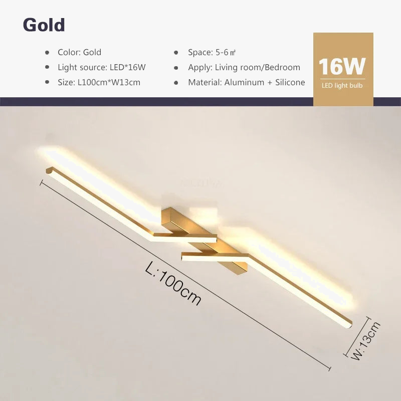 Plafonnier led ligne moderne pour salon étude éclairage Marin Onde - Esprit Contemporain & Décor Élégant
