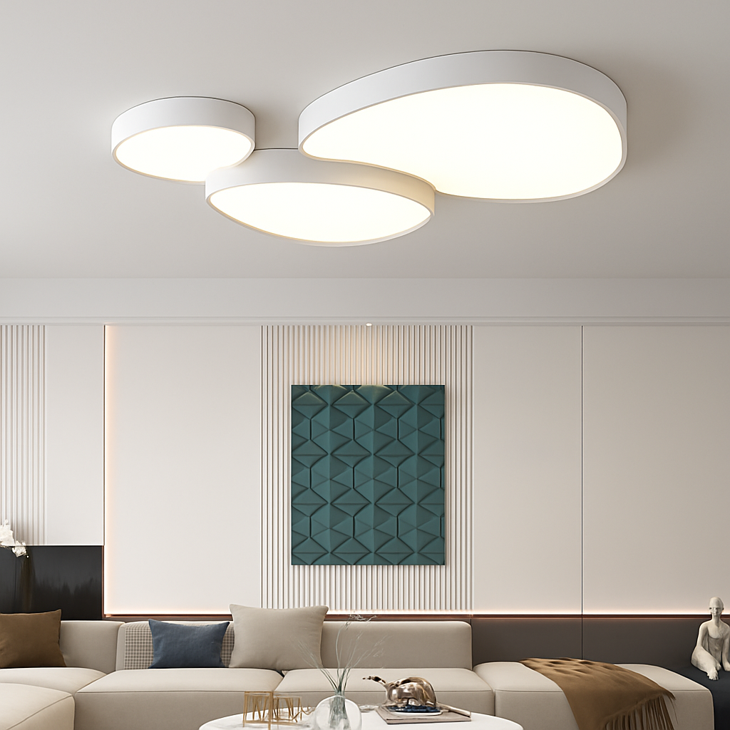 Plafonnier led maison salon nordique Élise Aquarelle - Une Présence Sobre et Élégante