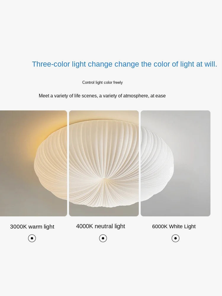 Plafonnier led moderne abat jour citrouille luminaire à intensité variable Léon Courbe - Présence Moderne & Harmonie Intérieure