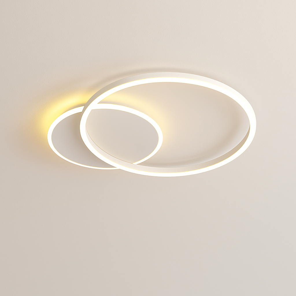 Plafonnier — LED moderne avec anneau doré luminaire décoratif d'intérieur