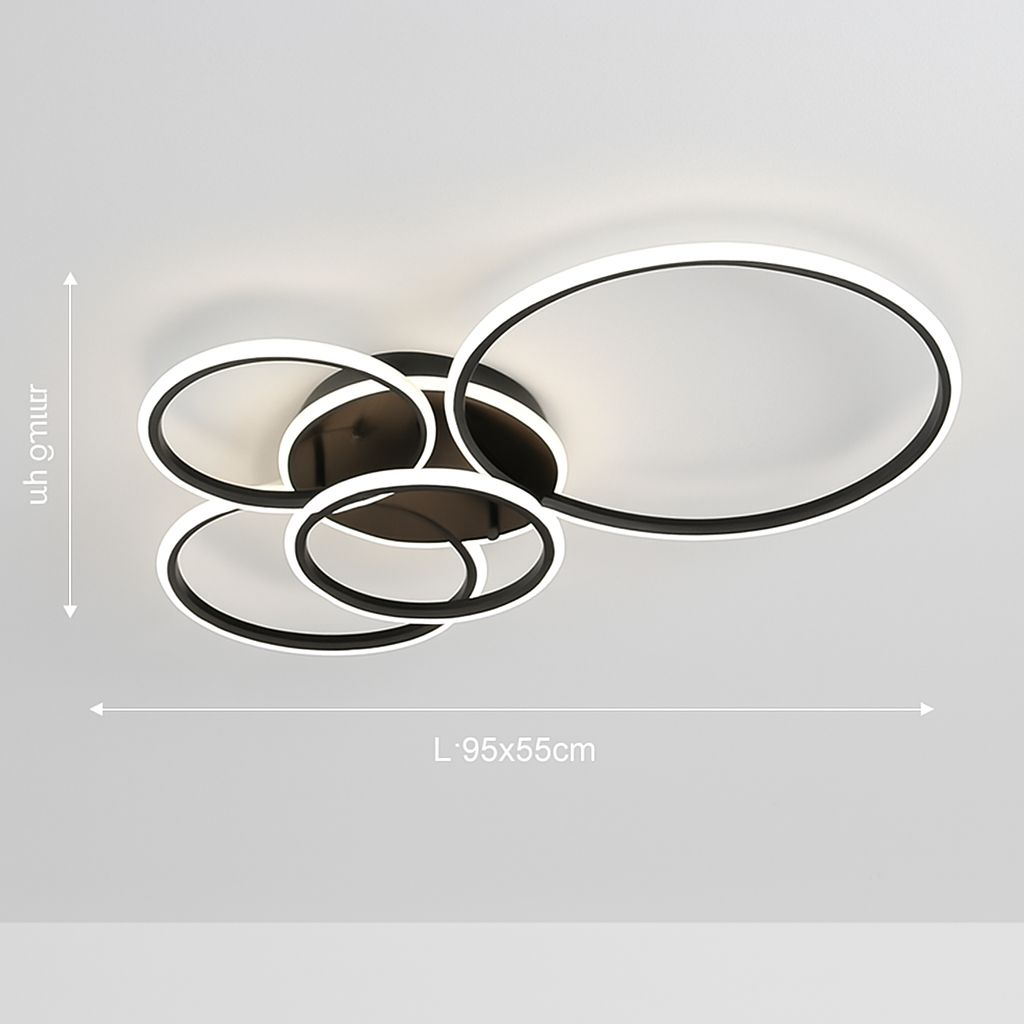 Plafonnier — LED moderne avec anneau doré luminaire décoratif d'intérieur