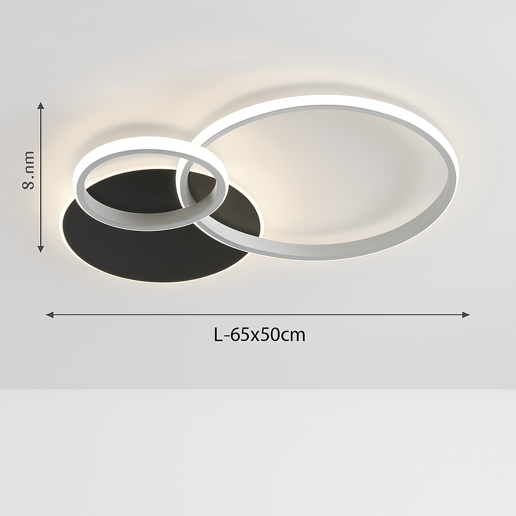Plafonnier — LED moderne avec anneau doré luminaire décoratif d'intérieur