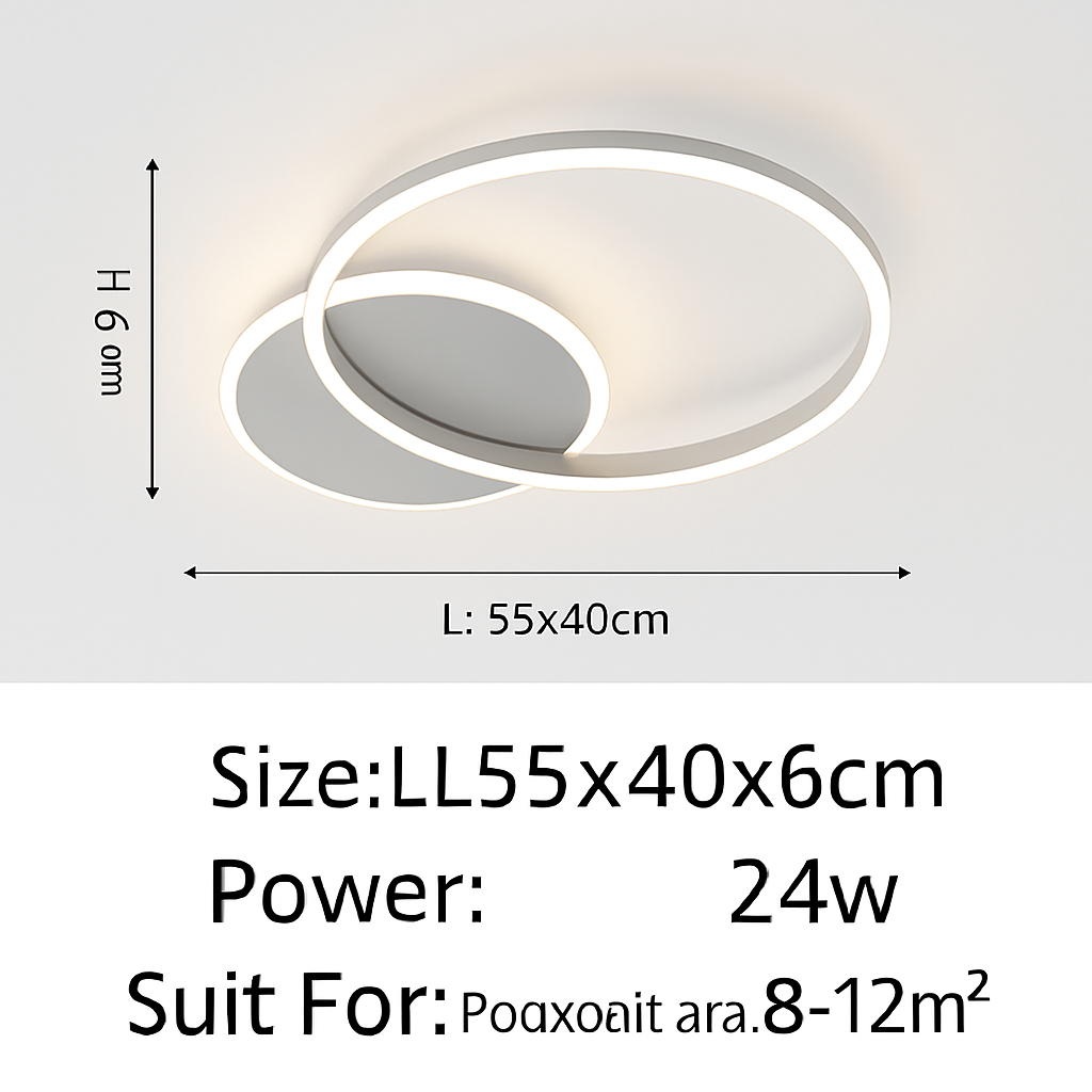 Plafonnier — LED moderne avec anneau doré luminaire décoratif d'intérieur