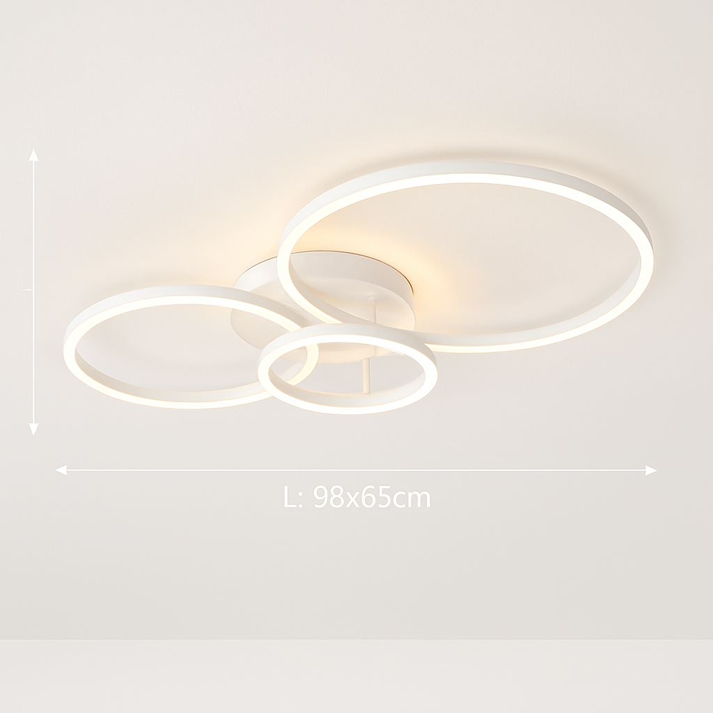 Plafonnier — LED moderne avec anneau doré luminaire décoratif d'intérieur
