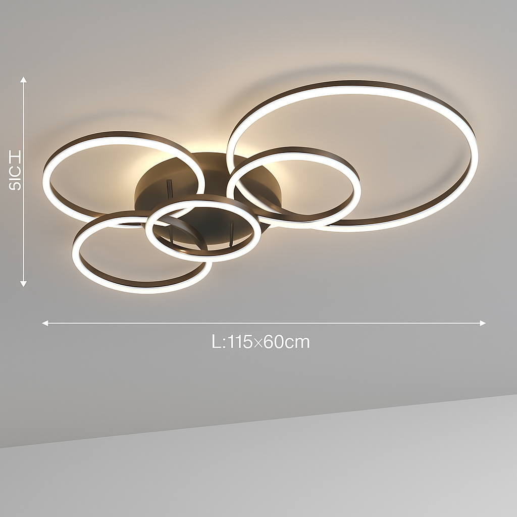 Plafonnier — LED moderne avec anneau doré luminaire décoratif d'intérieur
