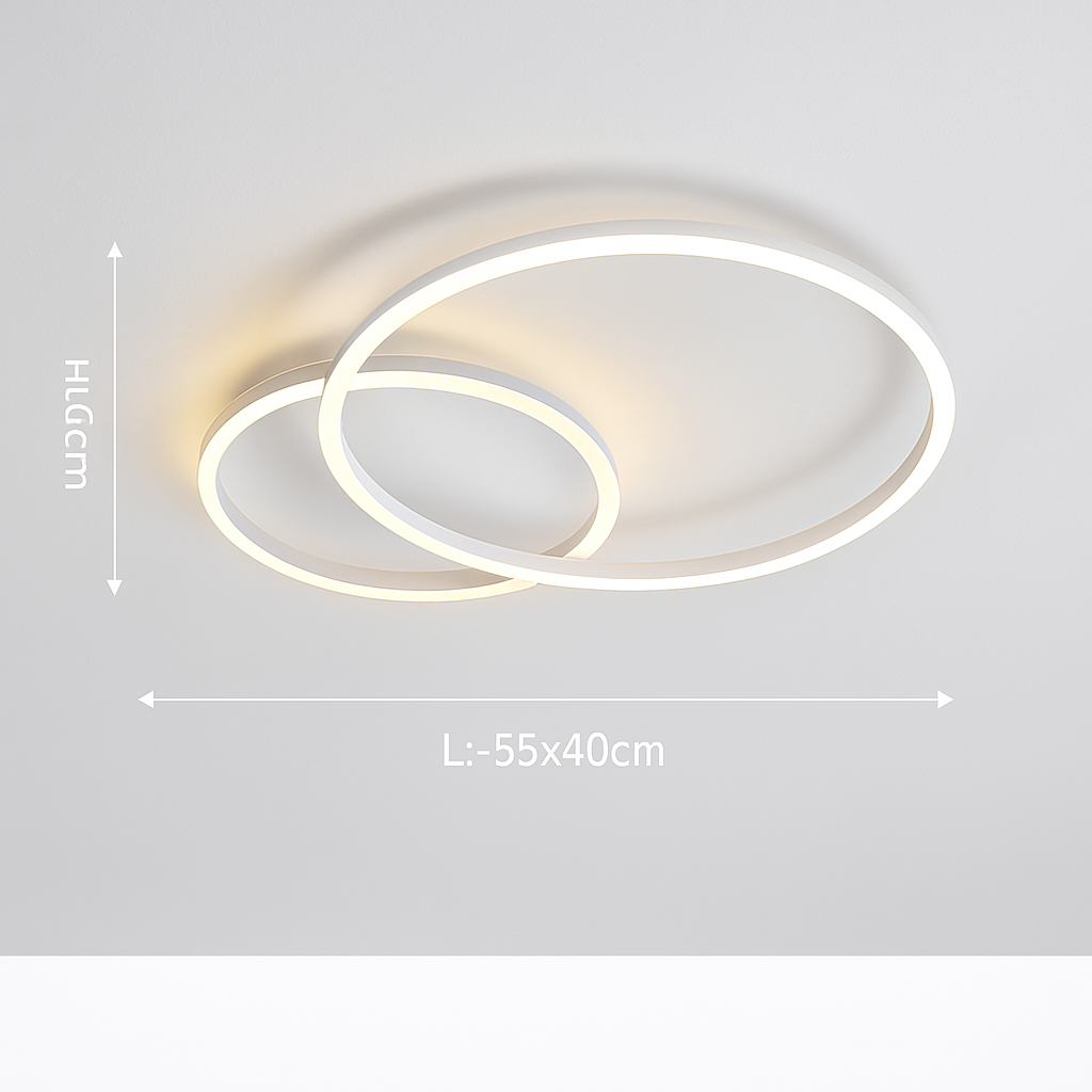 Plafonnier — LED moderne avec anneau doré luminaire décoratif d'intérieur
