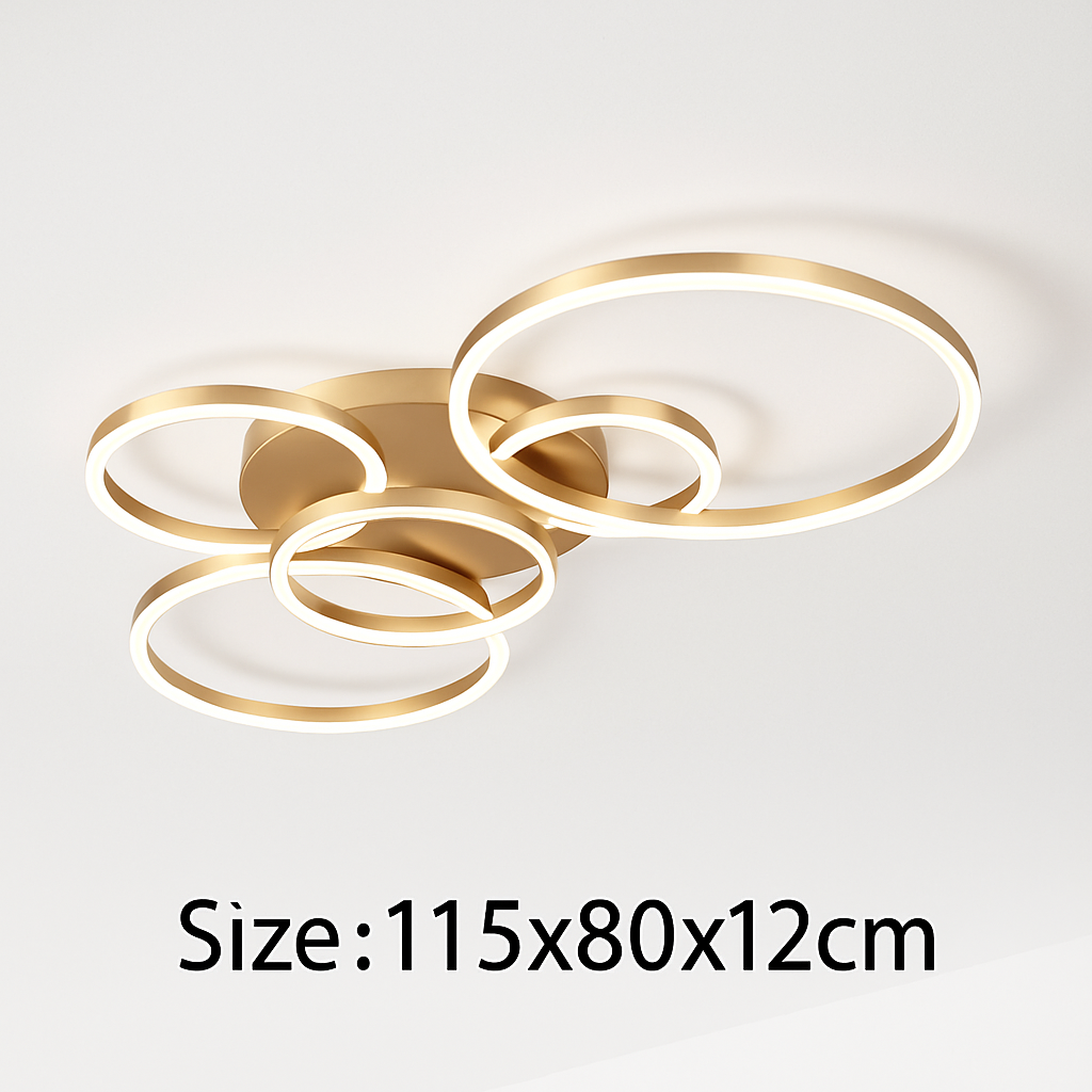 Plafonnier — LED moderne avec anneau doré luminaire décoratif d'intérieur