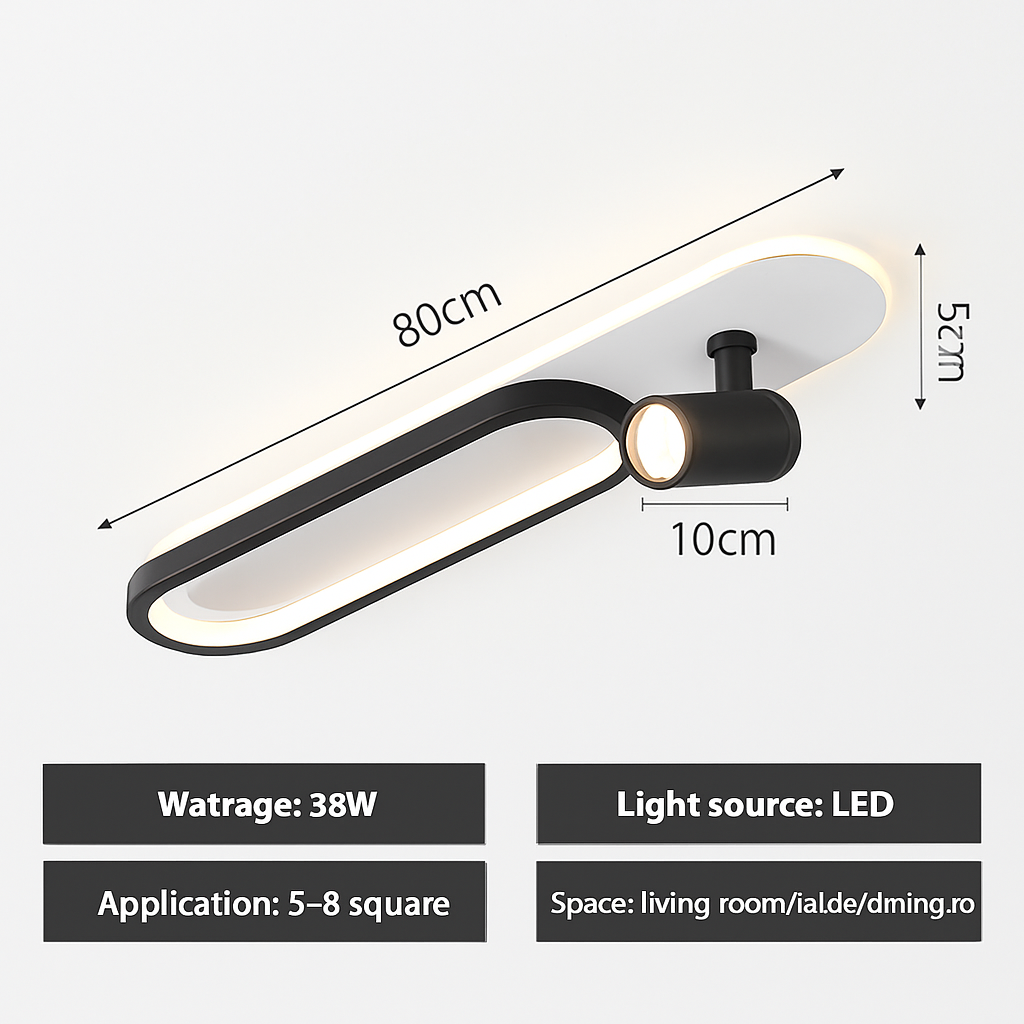 Plafonnier led moderne avec projecteur pour décoration intérieure Perrine Aquarelle - Esprit Contemporain & Décor Élégant