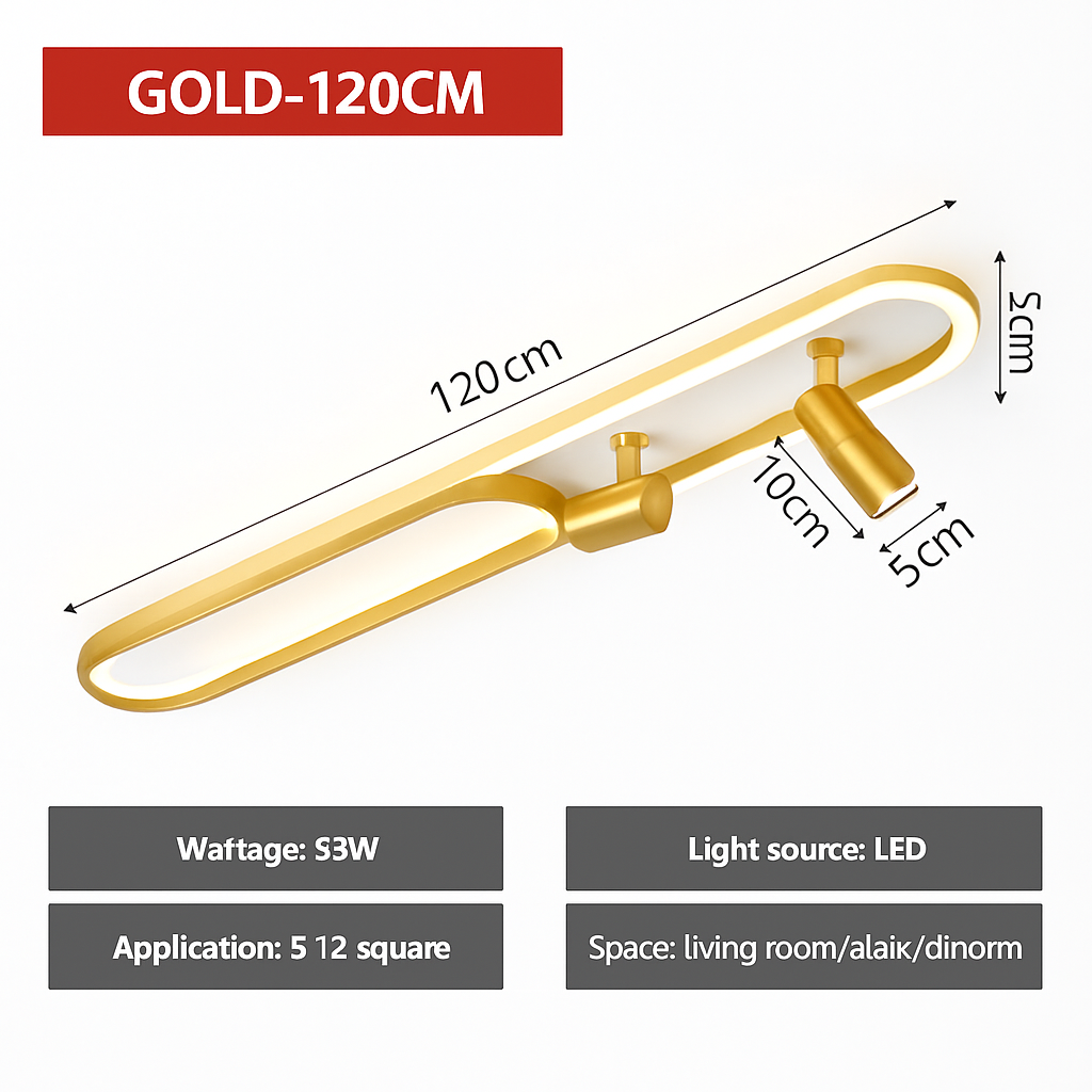 Plafonnier led moderne avec projecteur pour décoration intérieure Perrine Aquarelle - Esprit Contemporain & Décor Élégant