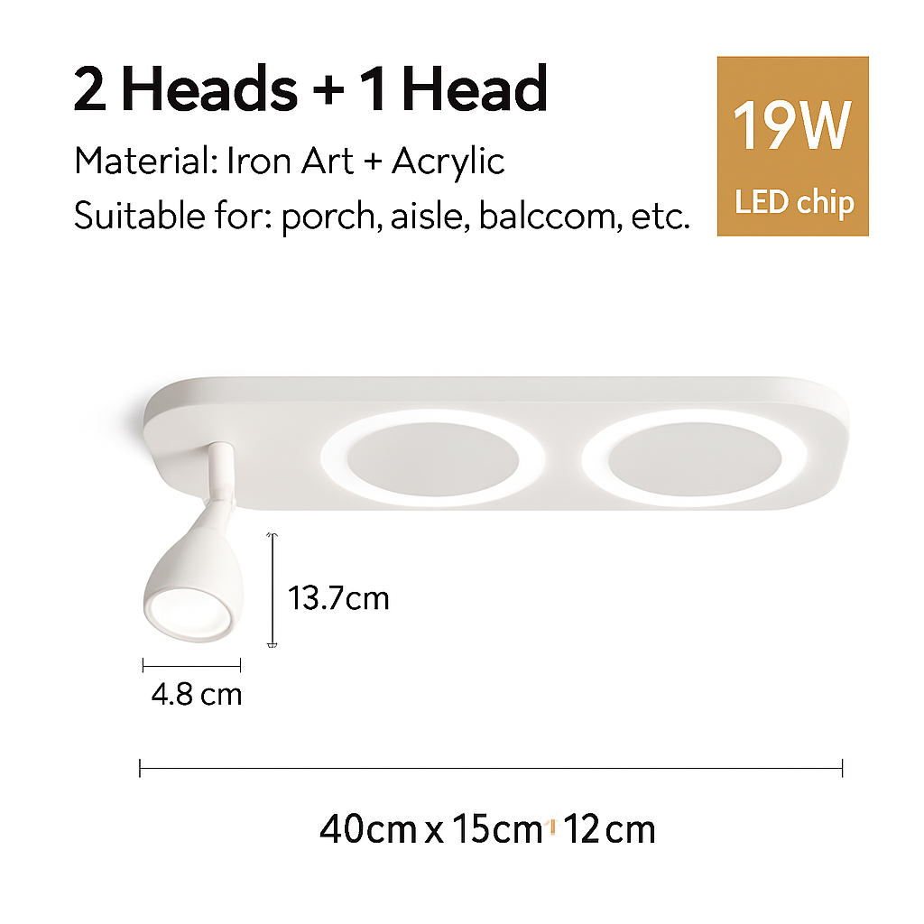 Plafonnier led moderne avec projecteur pour intérieur décoratif Cléa Concerto - Une Note Actuelle dans le Décor
