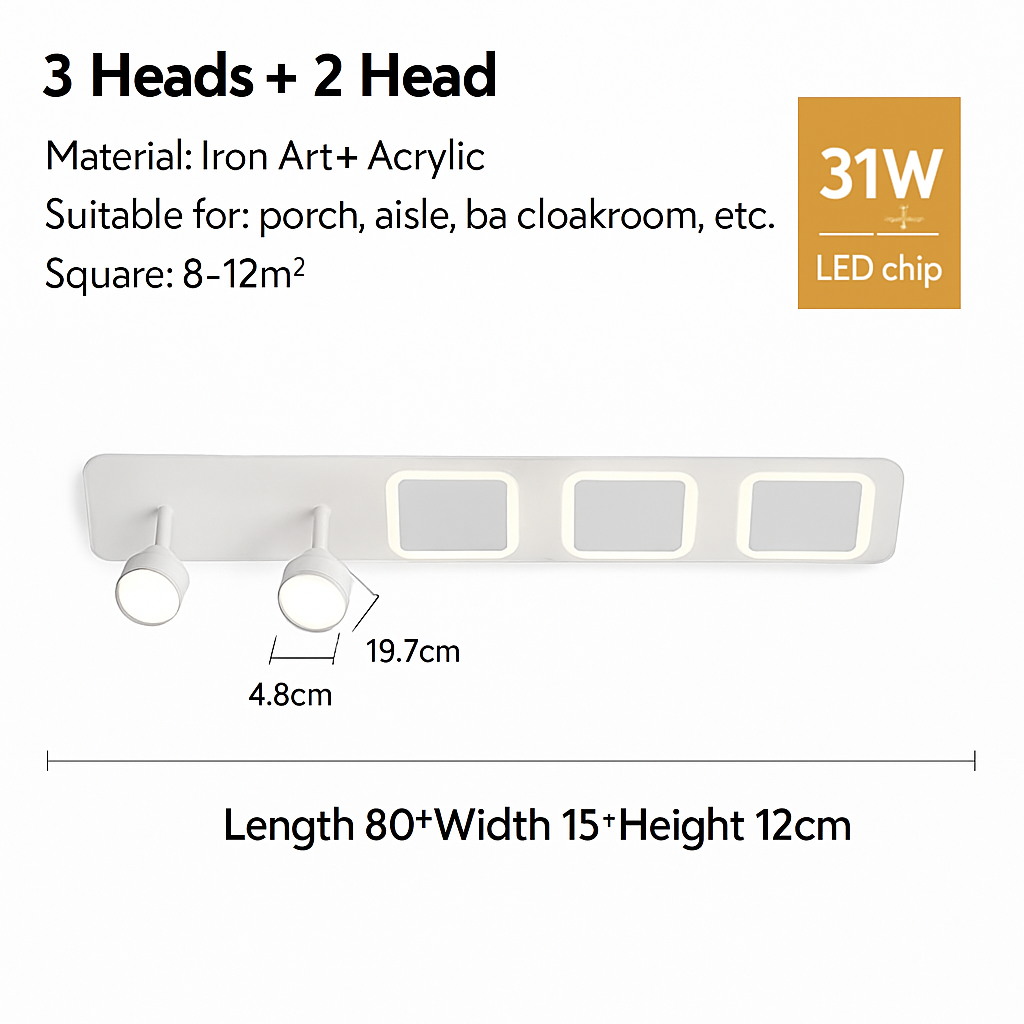 Plafonnier led moderne avec projecteur pour intérieur décoratif Cléa Concerto - Une Note Actuelle dans le Décor