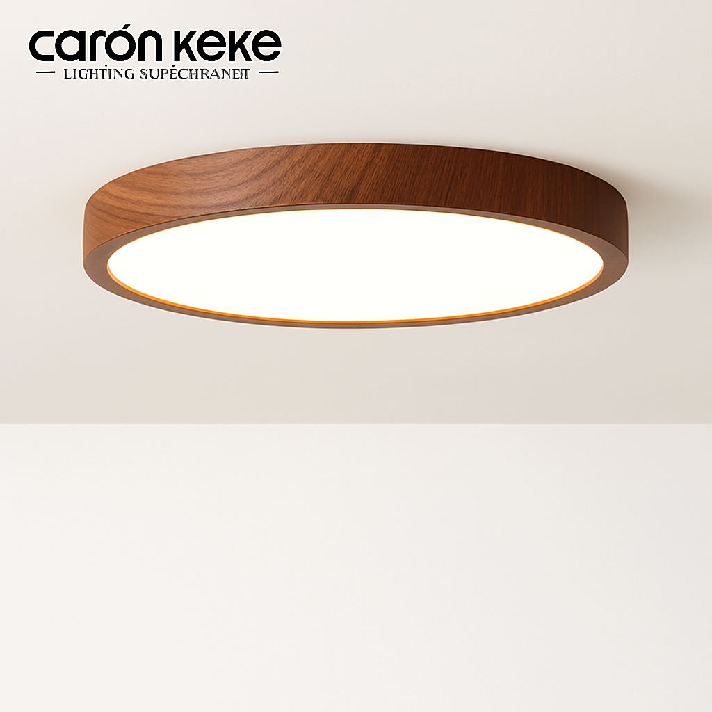 Plafonnier led moderne circulaire en grain de bois éclairage intérieur décoratif Lazare Clairière - Une Note Actuelle dans le Décor