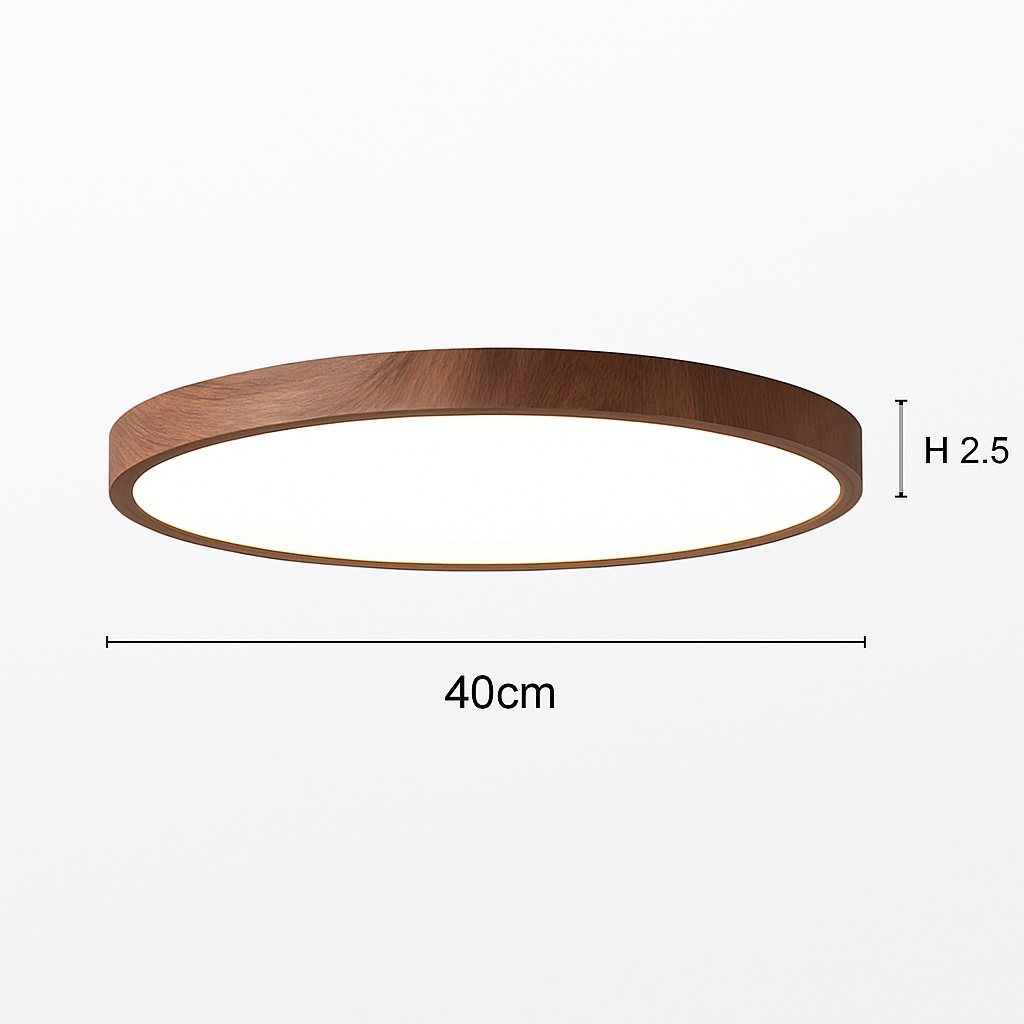 Plafonnier led moderne circulaire en grain de bois éclairage intérieur décoratif Lazare Clairière - Une Note Actuelle dans le Décor