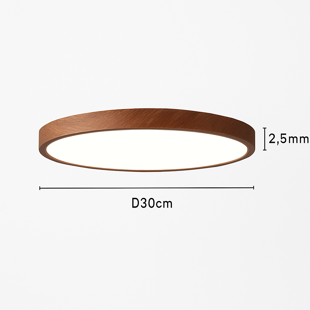 Plafonnier led moderne circulaire en grain de bois éclairage intérieur décoratif Lazare Clairière - Une Note Actuelle dans le Décor