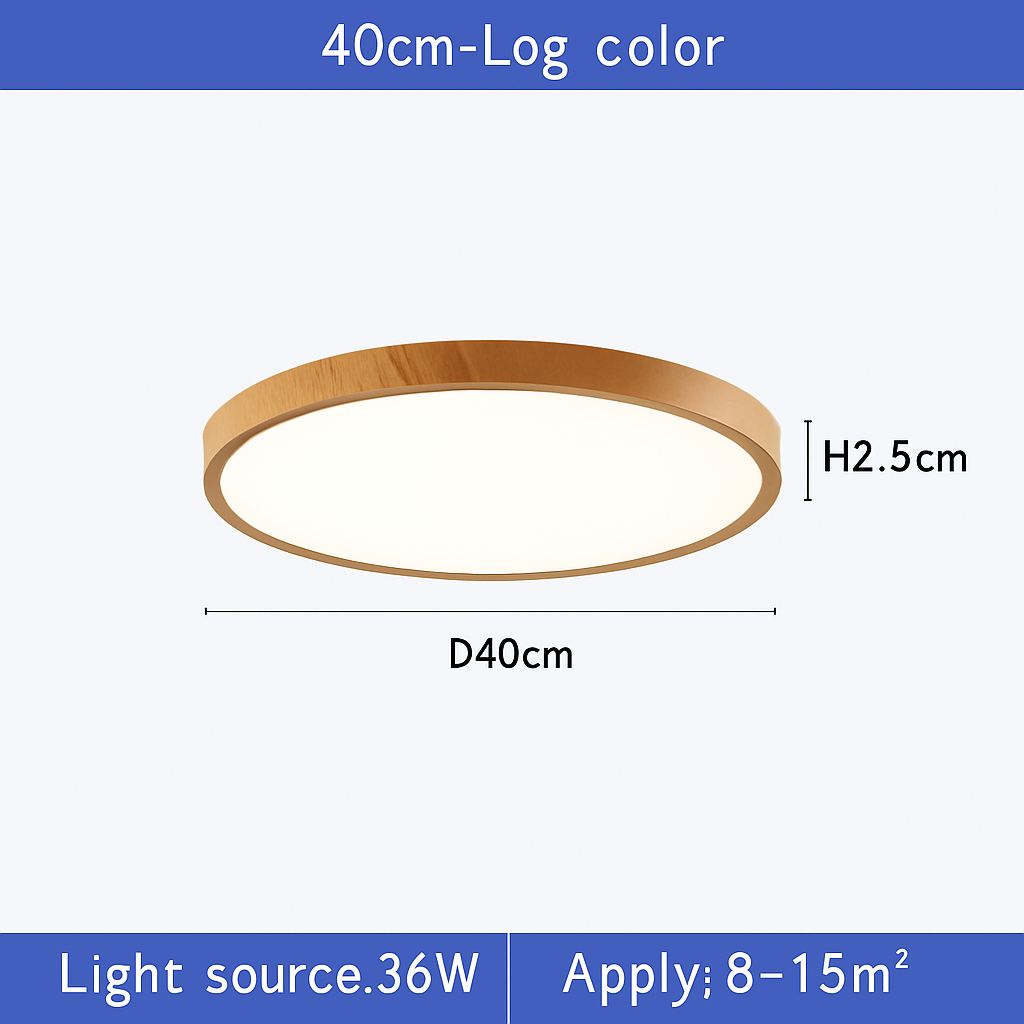 Plafonnier led moderne circulaire en grain de bois éclairage intérieur décoratif Lazare Clairière - Une Note Actuelle dans le Décor