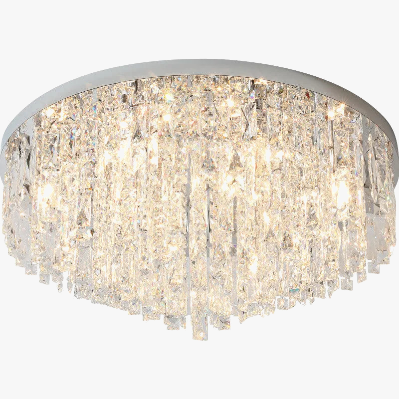 Plafonnier — LED moderne en acier chromé avec cristaux k9 art déco
