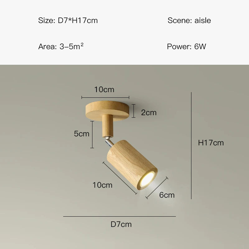 Plafonnier — LED moderne en bois pour allée chambre vestiaire toilette magasin couloir luminaire sur rail Long lustre avec projecteur