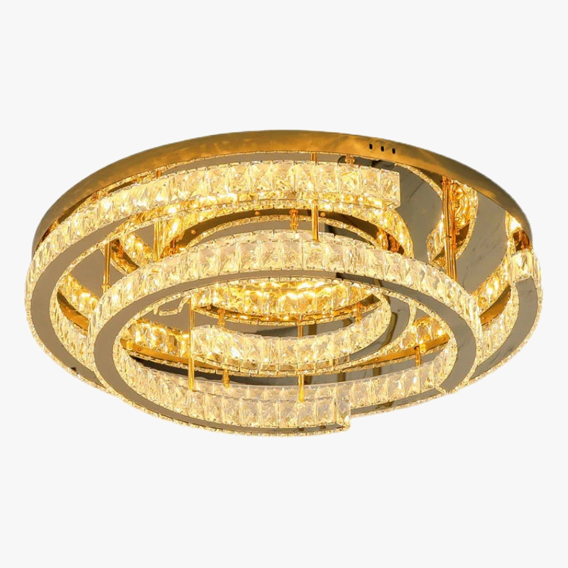 Plafonnier led moderne en cristal design réglable Manon Clarté - Jeux de Reflets & Présence Raffinée