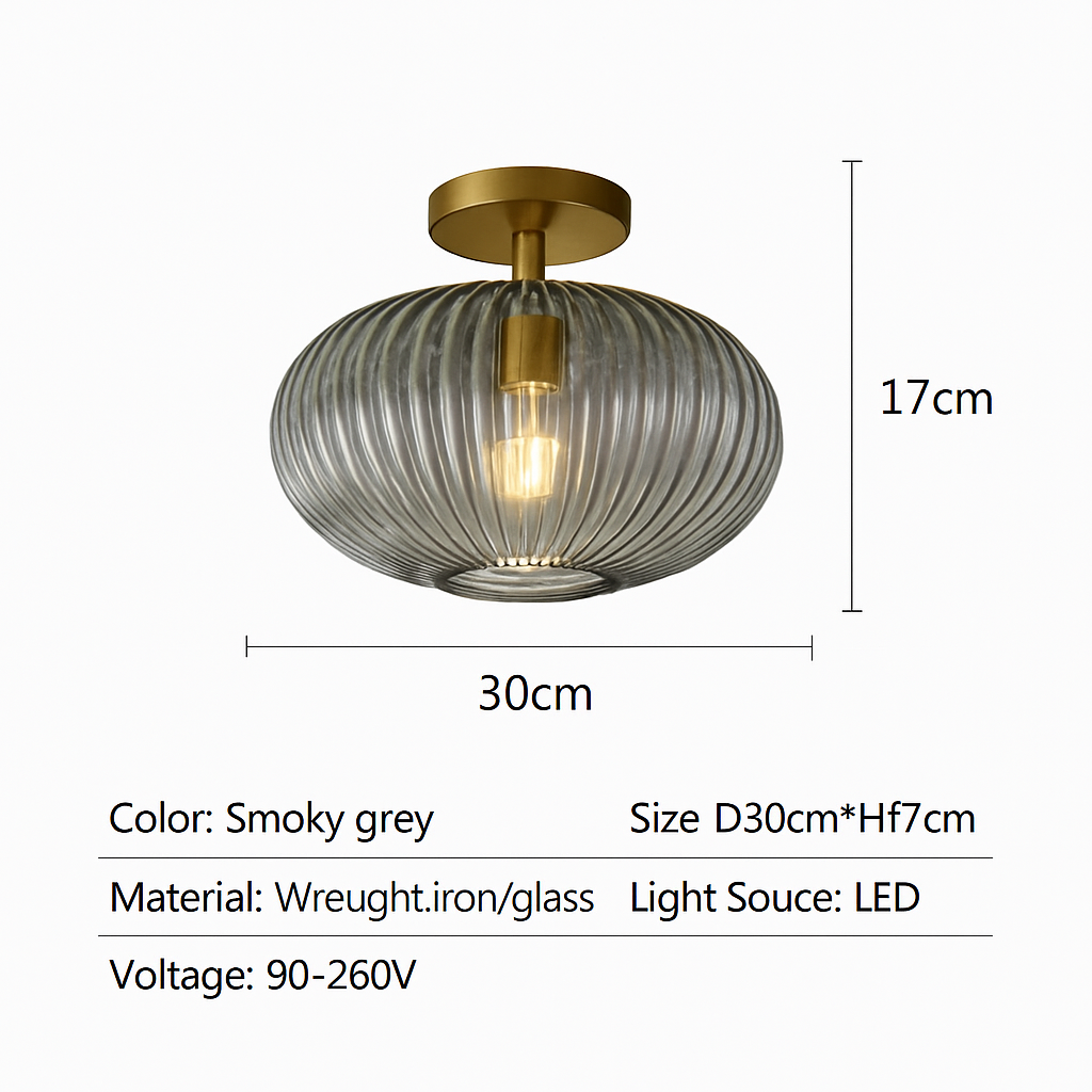 Plafonnier led moderne en verre de luxe pour décoration simple Paul Horizon - Une Présence de Verre Élégante