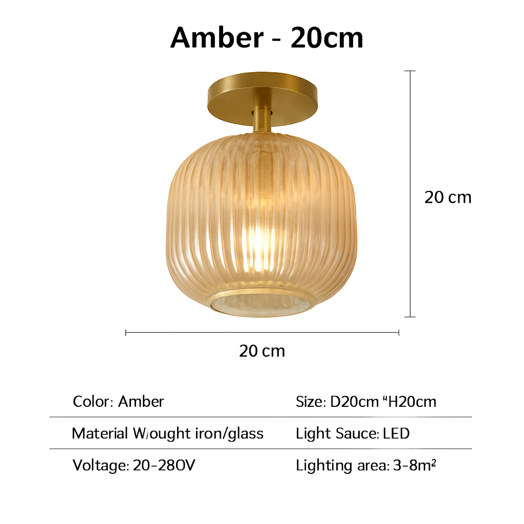Plafonnier led moderne en verre de luxe pour décoration simple Paul Horizon - Une Présence de Verre Élégante