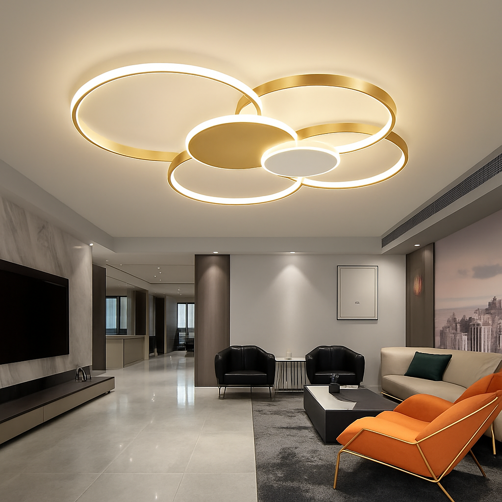Plafonnier led moderne à intensité variable avec télécommande Lysandre Sillage - Présence Moderne & Harmonie Intérieure