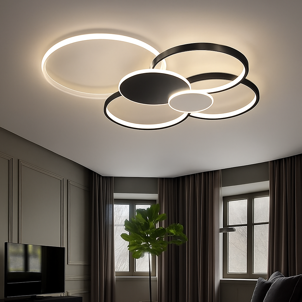 Plafonnier led moderne à intensité variable avec télécommande Lysandre Sillage - Présence Moderne & Harmonie Intérieure