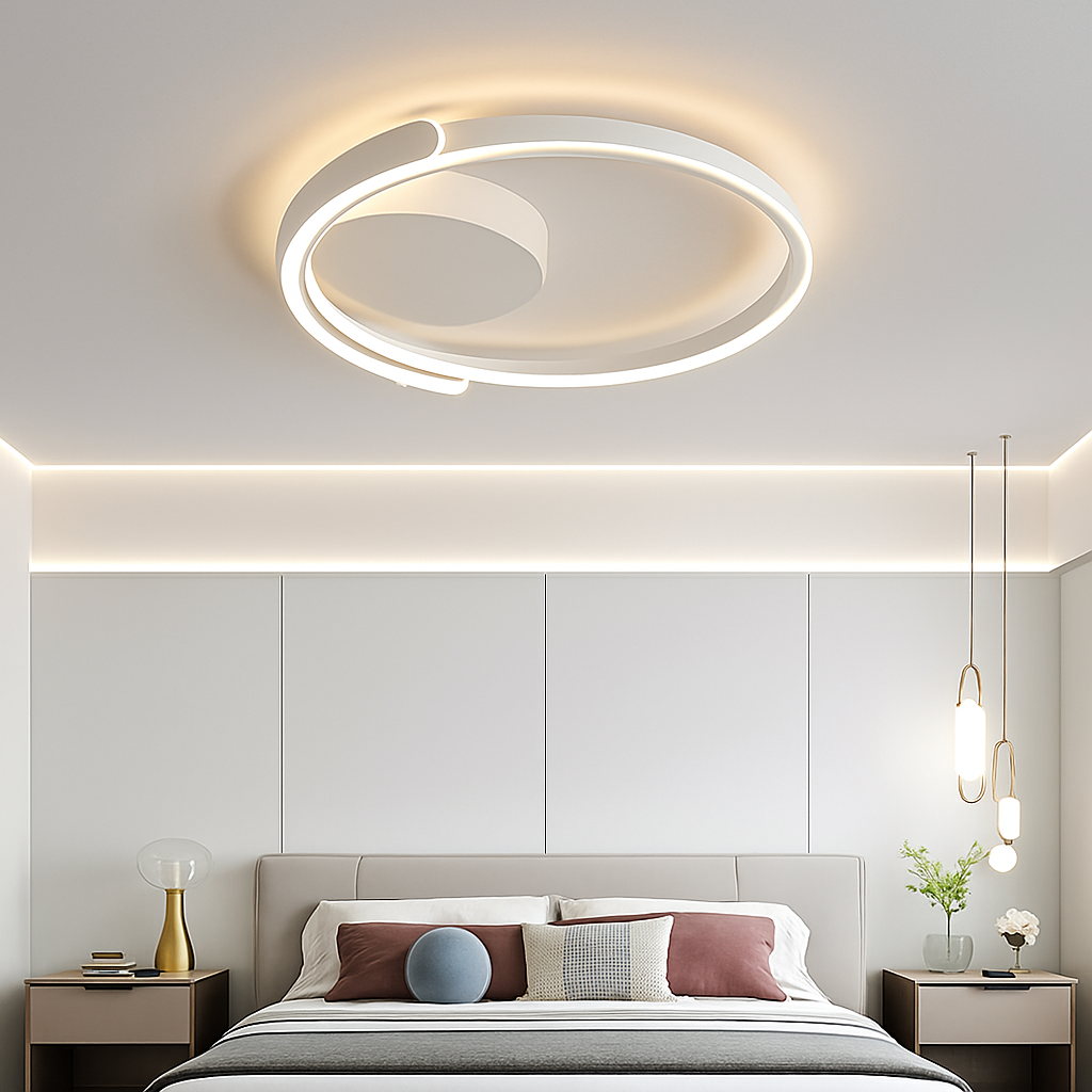 Plafonnier led moderne à intensité variable pour intérieur minimaliste Auguste Cime - Une Présence Sobre et Élégante