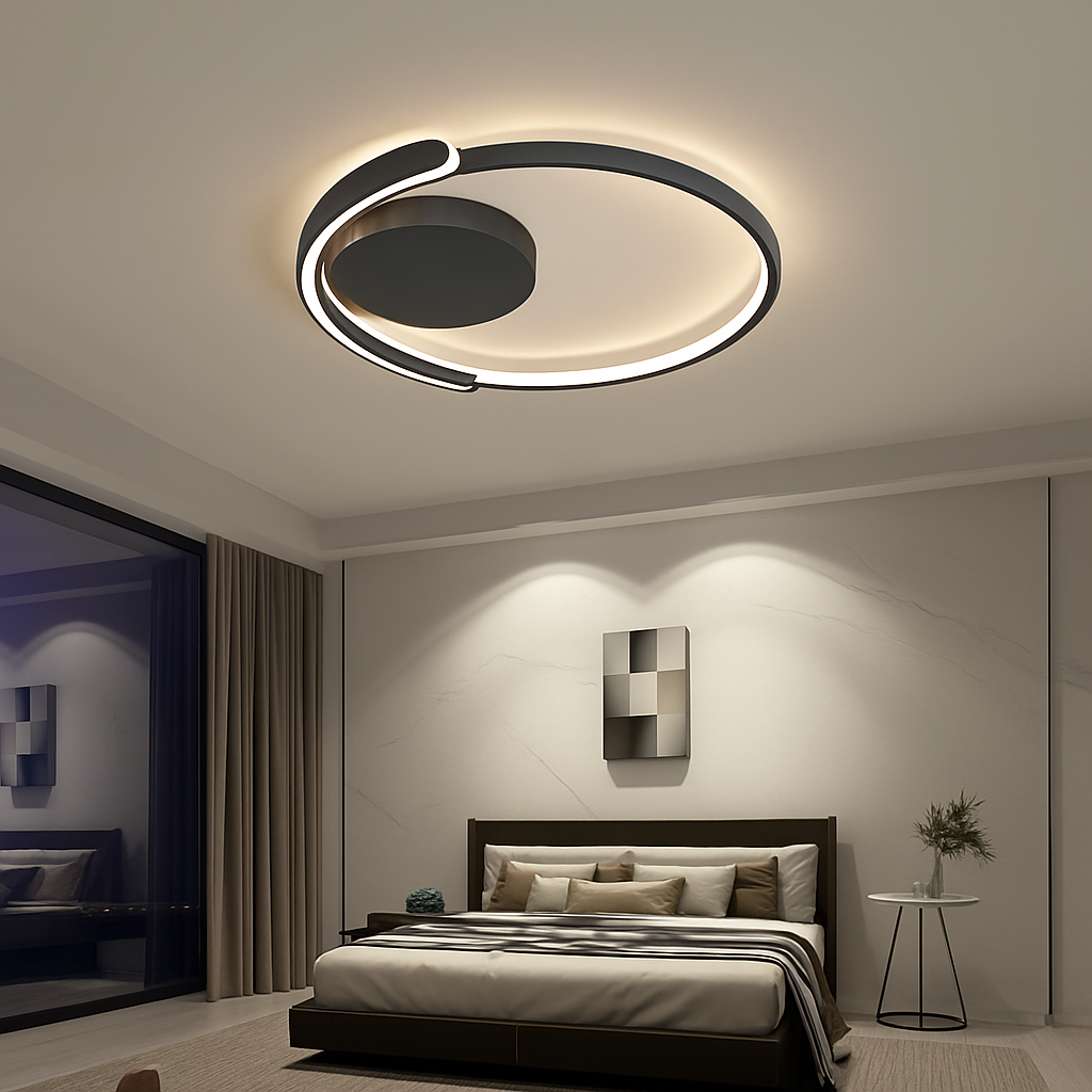 Plafonnier led moderne à intensité variable pour intérieur minimaliste Auguste Cime - Une Présence Sobre et Élégante