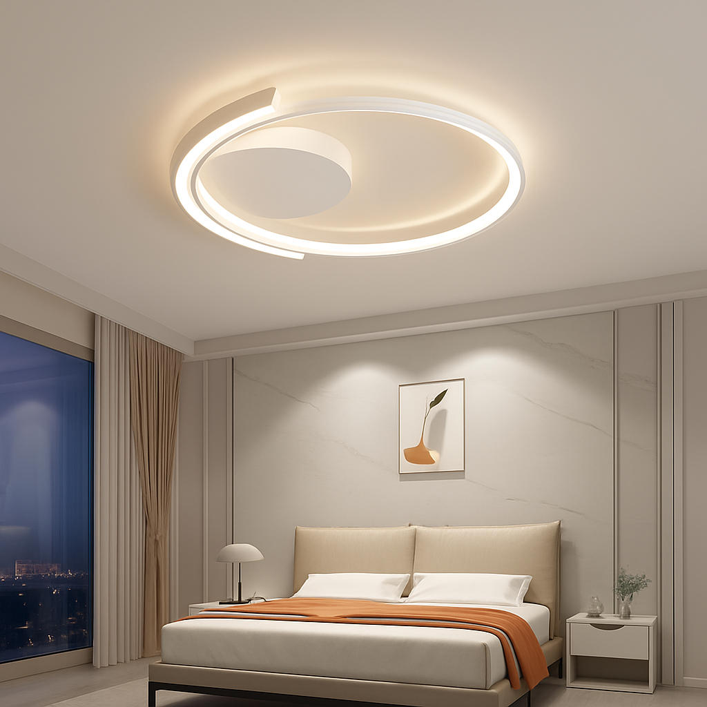 Plafonnier led moderne à intensité variable pour intérieur minimaliste Auguste Cime - Une Présence Sobre et Élégante