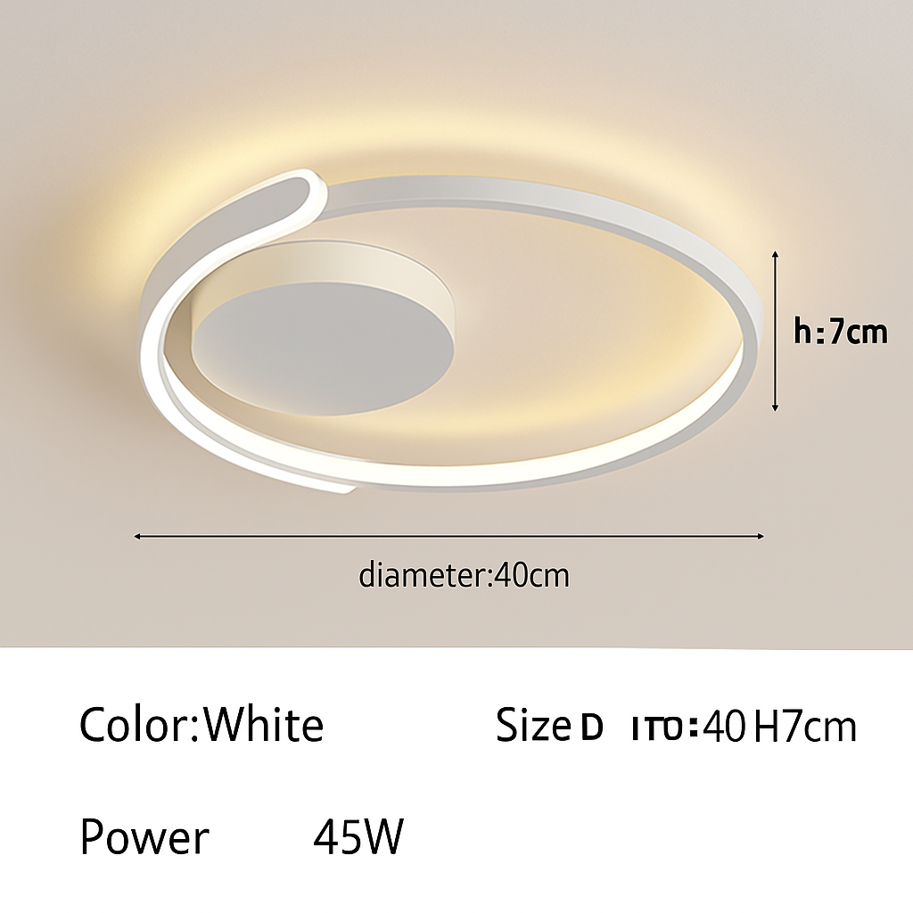 Plafonnier led moderne à intensité variable pour intérieur minimaliste Auguste Cime - Une Présence Sobre et Élégante