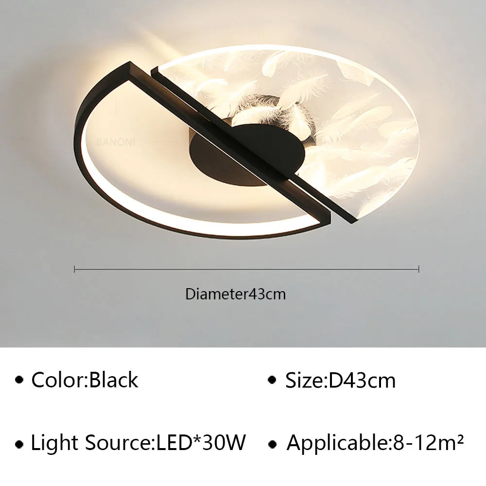 Plafonnier led moderne pour décoration intérieure et éclairage élégant Samia Volute - Une Note Actuelle dans le Décor
