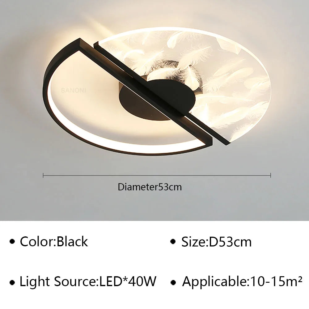 Plafonnier led moderne pour décoration intérieure et éclairage élégant Samia Volute - Une Note Actuelle dans le Décor